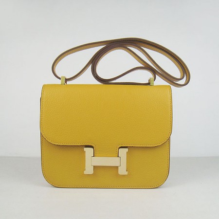 Hermes Constance Shoulder Bag Yellow Glod